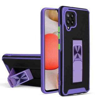 For Samsung Galaxy A42 5G Dual-color Skin Feel TPU + PC Magnetic Shockproof Case with Invisible Holder(Purple)