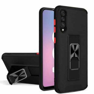 For Samsung Galaxy A50 / A30s / A50s Dual-color Skin Feel TPU + PC Magnetic Shockproof Case with Invisible Holder(Black)