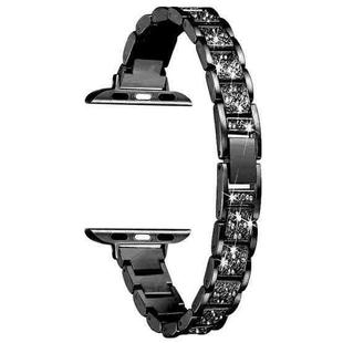 14mm Three-beads Diamond Aluminum Alloy Watch Band For Apple Watch Series 8&7 41mm / SE 2&6&SE&5&4 40mm / 3&2&1 38mm(Black)