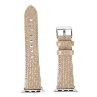 Snake Texture Leather Watch Band For Apple Watch Series 8&7 41mm / SE 2&6&SE&5&4 40mm / 3&2&1 38mm(Khaki)