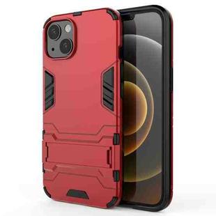 For iPhone 13 PC + TPU Shockproof Protective Case with Invisible Holder(Red)