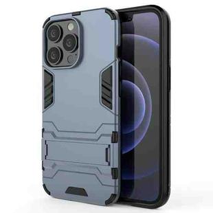 For iPhone 13 Pro PC + TPU Shockproof Protective Case with Invisible Holder (Navy Blue)