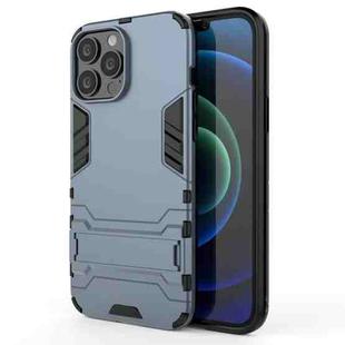 For iPhone 13 Pro Max PC + TPU Shockproof Protective Case with Invisible Holder (Navy Blue)