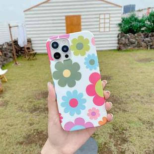 For iPhone 12 mini Flower Pattern TPU Shockproof Protective Case (White)