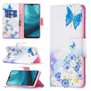 For OPPO A7 Colored Drawing Pattern Horizontal Flip Leather Case with Holder & Card Slots & Wallet(Butterfly Love)