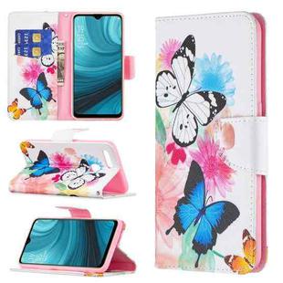 For OPPO A7 Colored Drawing Pattern Horizontal Flip Leather Case with Holder & Card Slots & Wallet(Butterflies)