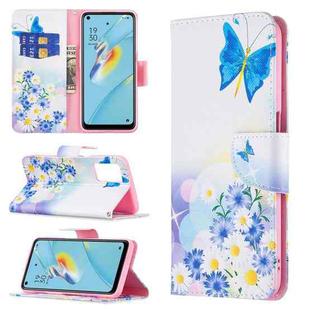 For OPPO A54 4G / A55 5G Colored Drawing Pattern Horizontal Flip Leather Case with Holder & Card Slots & Wallet(Butterfly Love)