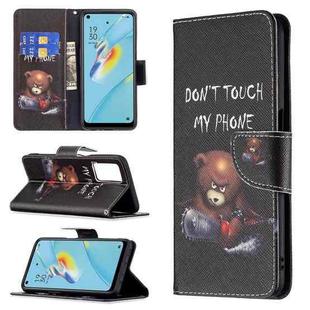 For OPPO A54 4G / A55 5G Colored Drawing Pattern Horizontal Flip Leather Case with Holder & Card Slots & Wallet(Bear)