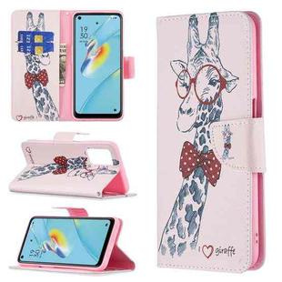For OPPO A54 4G / A55 5G Colored Drawing Pattern Horizontal Flip Leather Case with Holder & Card Slots & Wallet(Deer)