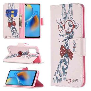 For OPPO A74 4G / F19 4G Colored Drawing Pattern Horizontal Flip Leather Case with Holder & Card Slots & Wallet(Deer)