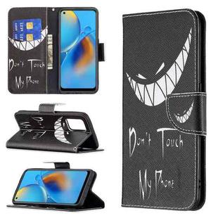 For OPPO A74 4G / F19 4G Colored Drawing Pattern Horizontal Flip Leather Case with Holder & Card Slots & Wallet(Smirk)