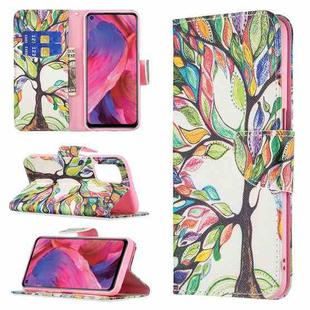 For OPPO A74 / A93 / A54 5G Colored Drawing Pattern Horizontal Flip Leather Case with Holder & Card Slots & Wallet(Tree Life)