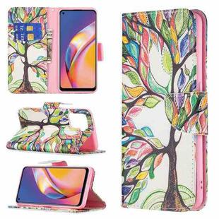 For OPPO A94 4G / Reno5 F / F19 Pro Colored Drawing Pattern Horizontal Flip Leather Case with Holder & Card Slots & Wallet(Tree Life)