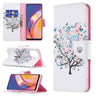 For OPPO A94 4G / Reno5 F / F19 Pro Colored Drawing Pattern Horizontal Flip Leather Case with Holder & Card Slots & Wallet(Tree)