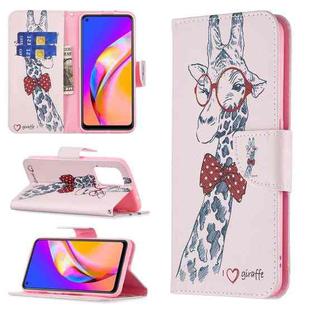 For OPPO A94 5G / Reno5 Z 5G / F19 Pro+ Colored Drawing Pattern Horizontal Flip Leather Case with Holder & Card Slots & Wallet(Deer)