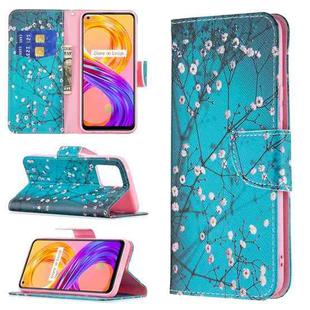 For OPPO Realme 8 / Realme 8 Pro Colored Drawing Pattern Horizontal Flip Leather Case with Holder & Card Slots & Wallet(Plum Blossom)