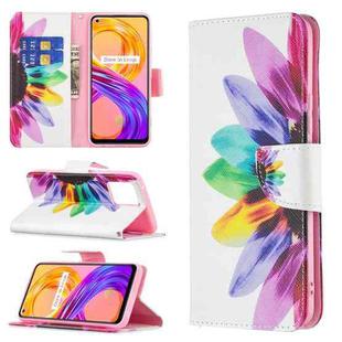 For OPPO Realme 8 / Realme 8 Pro Colored Drawing Pattern Horizontal Flip Leather Case with Holder & Card Slots & Wallet(Sun Flower)