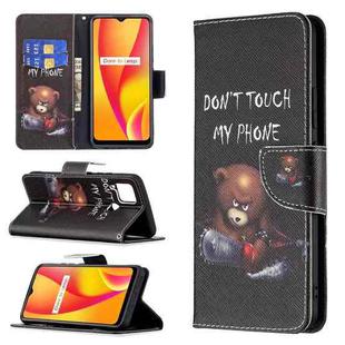 For OPPO Realme C15 / C12 / C25 Colored Drawing Pattern Horizontal Flip Leather Case with Holder & Card Slots & Wallet(Bear)