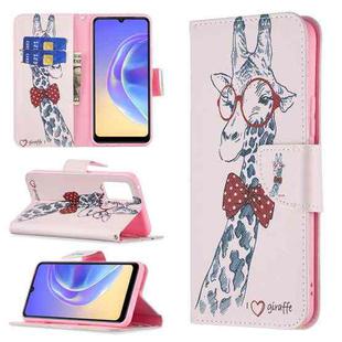 For vivo V21e 4G Colored Drawing Pattern Horizontal Flip Leather Case with Holder & Card Slots & Wallet(Deer)