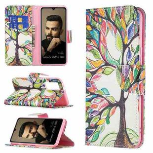 For vivo V21e 5G Colored Drawing Pattern Horizontal Flip Leather Case with Holder & Card Slots & Wallet(Tree Life)