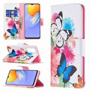 For vivo Y51 2020 / Y51a / Y51s Colored Drawing Pattern Horizontal Flip Leather Case with Holder & Card Slots & Wallet(Butterflies)