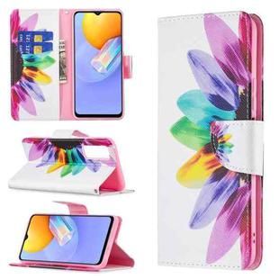 For vivo Y51 2020 / Y51a / Y51s Colored Drawing Pattern Horizontal Flip Leather Case with Holder & Card Slots & Wallet(Sun Flower)