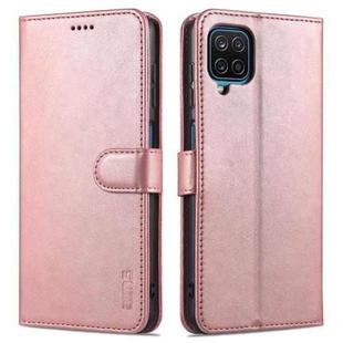 For Samsung Galaxy M62 / F62 AZNS Skin Feel Calf Texture Horizontal Flip Leather Case with Card Slots & Holder & Wallet(Rose Gold)