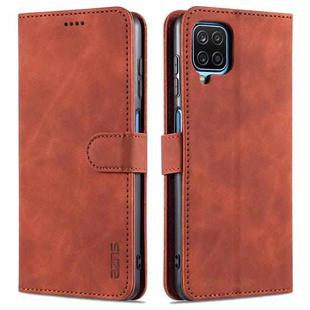 For Samsung Galaxy M62 / F62 AZNS Skin Feel Calf Texture Horizontal Flip Leather Case with Card Slots & Holder & Wallet(Brown)