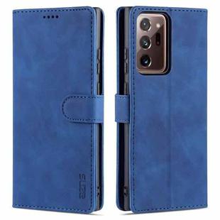 For Samsung Galaxy Note20 Ultra AZNS Skin Feel Calf Texture Horizontal Flip Leather Case with Card Slots & Holder & Wallet(Blue)