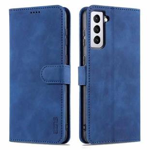For Samsung Galaxy S21 FE 5G AZNS Skin Feel Calf Texture Horizontal Flip Leather Case with Card Slots & Holder & Wallet(Blue)