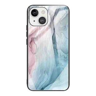 For iPhone 13 Abstract Marble Pattern Glass Protective Case(Abstract Gray)