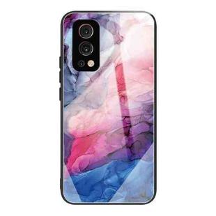 Abstract Marble Pattern Glass Protective Case For OnePlus Nord 2 5G(Abstract Red)