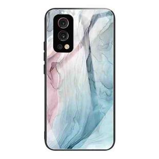 Abstract Marble Pattern Glass Protective Case For OnePlus Nord 2 5G(Abstract Gray)