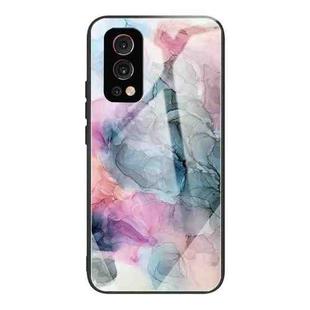 Abstract Marble Pattern Glass Protective Case For OnePlus Nord 2 5G(Abstract Multicolor)