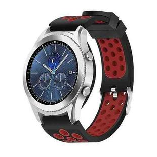 For Gear S3 Classic / Frontier Smart Watch Double Color Silicone Watch Band(Black Red)