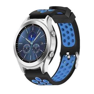 For Gear S3 Classic / Frontier Smart Watch Double Color Silicone Watch Band(Black Blue)