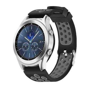 For Gear S3 Classic / Frontier Smart Watch Double Color Silicone Watch Band(Black Grey)