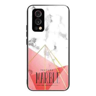 Marble Tempered Glass Back Cover TPU Border Case For OnePlus Nord 2 5G(HCBL-25)