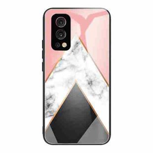 Marble Tempered Glass Back Cover TPU Border Case For OnePlus Nord 2 5G(HCBL-12)