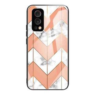 Marble Tempered Glass Back Cover TPU Border Case For OnePlus Nord 2 5G(HCBL-6)