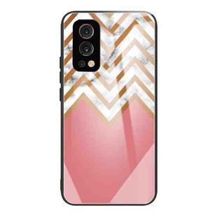 Marble Tempered Glass Back Cover TPU Border Case For OnePlus Nord 2 5G(HCBL-4)