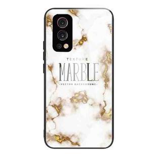 Marble Tempered Glass Back Cover TPU Border Case For OnePlus Nord 2 5G(HCBL-1)