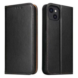 For iPhone 13 mini Fierre Shann PU Leather Texture Horizontal Flip Leather Case with Holder & Card Slots & Wallet (Black)