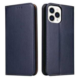 For iPhone 13 Pro Fierre Shann PU Leather Texture Horizontal Flip Leather Case with Holder & Card Slots & Wallet (Blue)