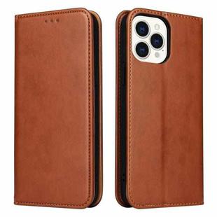 For iPhone 13 Pro Fierre Shann PU Leather Texture Horizontal Flip Leather Case with Holder & Card Slots & Wallet (Brown)