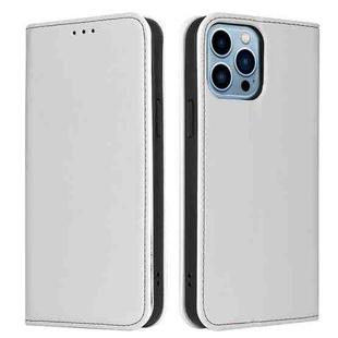 For iPhone 13 Pro Max Fierre Shann PU Leather Texture Horizontal Flip Leather Case with Holder & Card Slots & Wallet  (White)