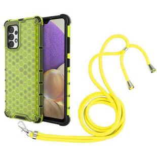 For Samsung Galaxy A32 4G Shockproof Honeycomb PC + TPU Case with Neck Lanyard(Green)