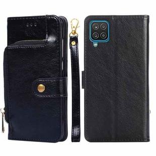 For Samsung Galaxy A12 Zipper Bag PU + TPU Horizontal Flip Leather Case with Holder & Card Slot & Wallet & Lanyard(Black)