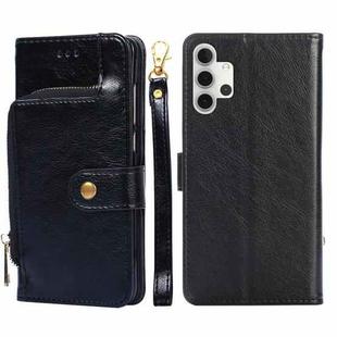 For Samsung Galaxy A32 4G Zipper Bag PU + TPU Horizontal Flip Leather Case with Holder & Card Slot & Wallet & Lanyard(Black)