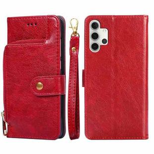 For Samsung Galaxy A32 5G Zipper Bag PU + TPU Horizontal Flip Leather Case with Holder & Card Slot & Wallet & Lanyard(Red)